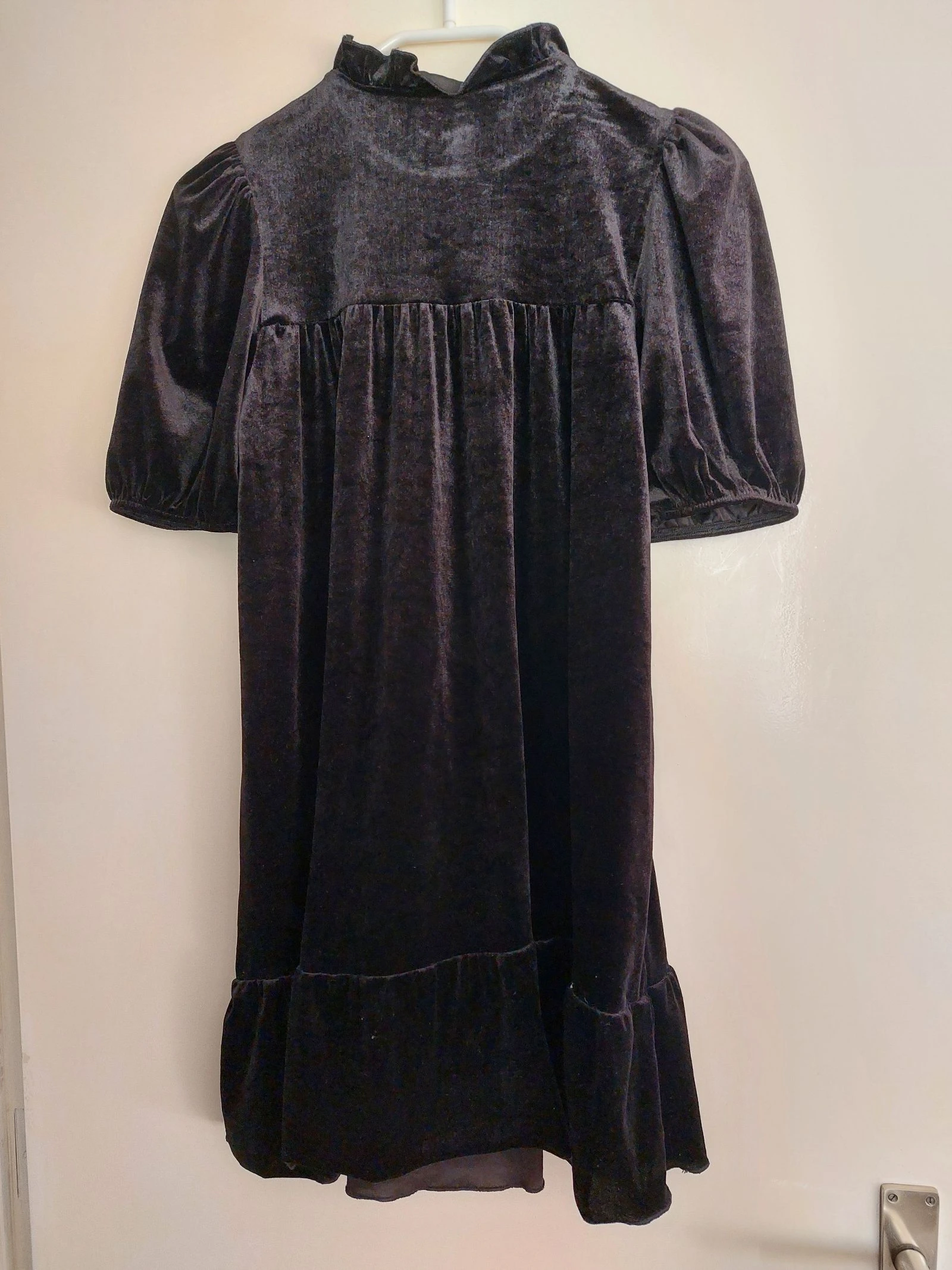 Robe babydoll en velours noir - XS – photo 2